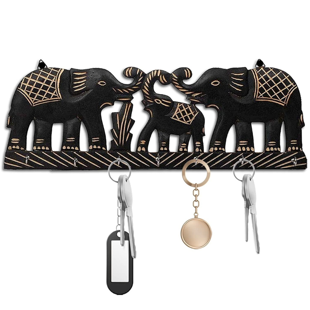 Wooden Elephant Design Key Hanger