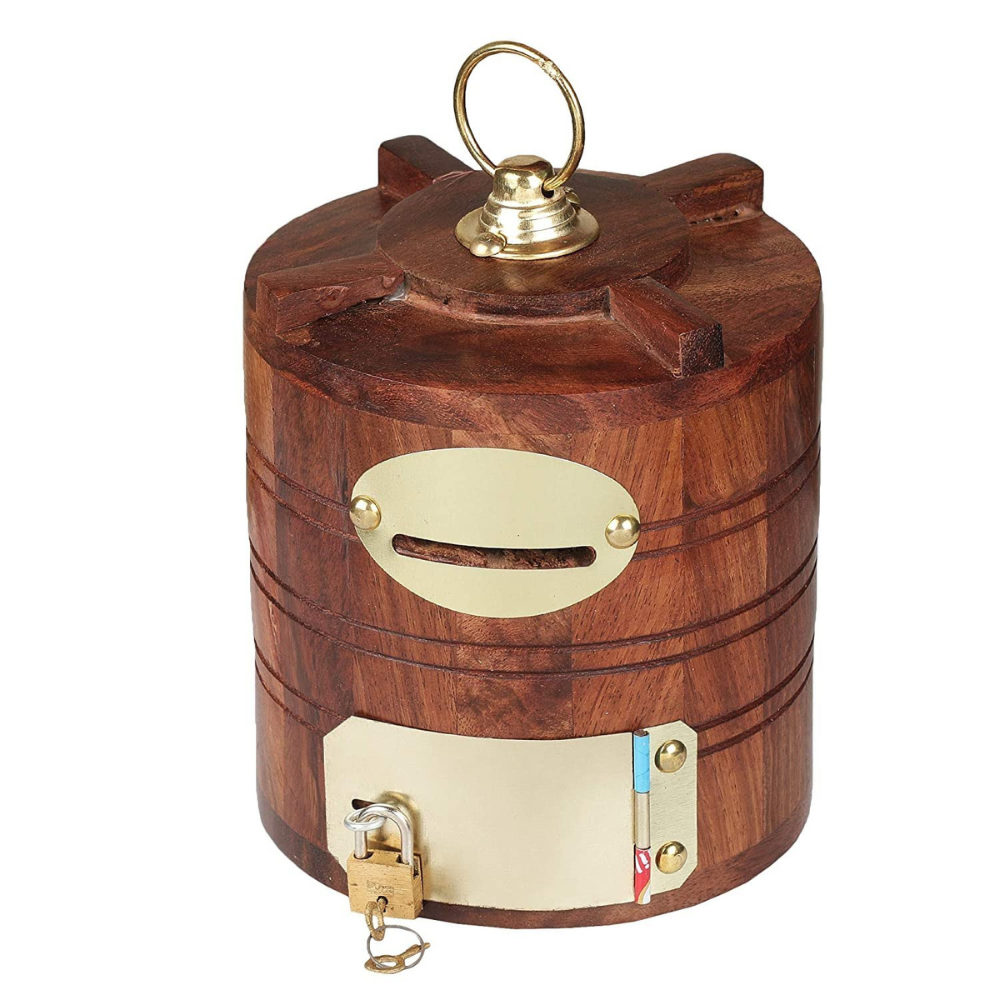 Wooden Money Bank Water Tank Shape