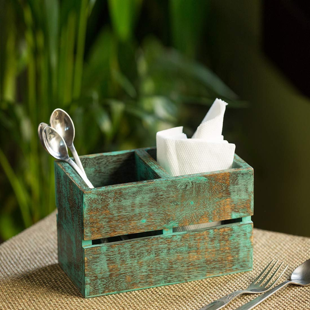 Wooden Napkin Holder Green