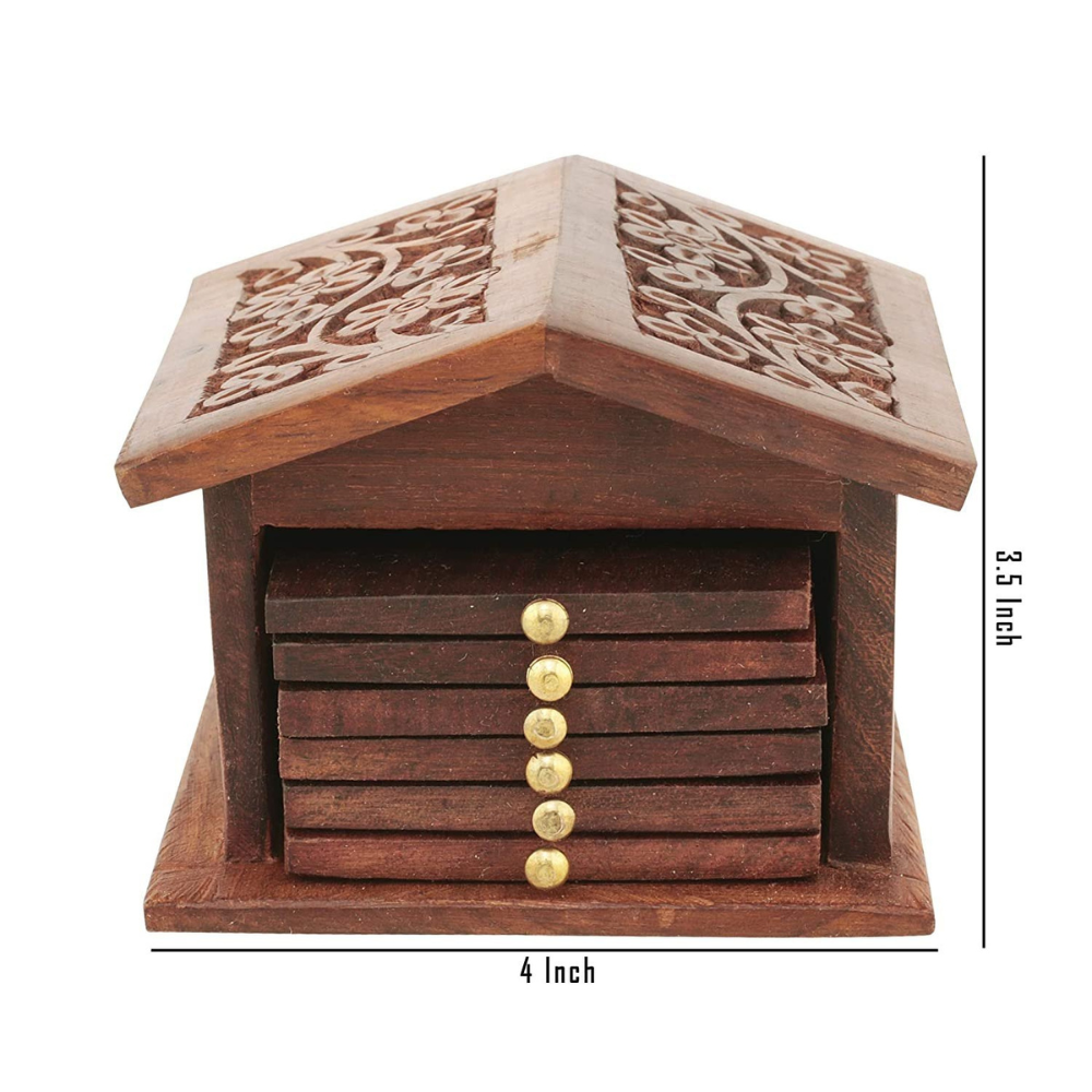 Wooden Tea House Coaster